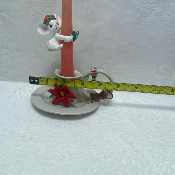 Giftco VTG Night Before Christmas Bone China Mouse Christmas Candle Holder - Picture 8 of 10